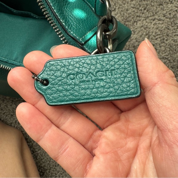 Coach Teal Leather Shoulder Bag - Picture 8 of 11